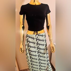 NWT ASOS Forever Word Logo Turquoise Split Skirt, Stylish, Versatile